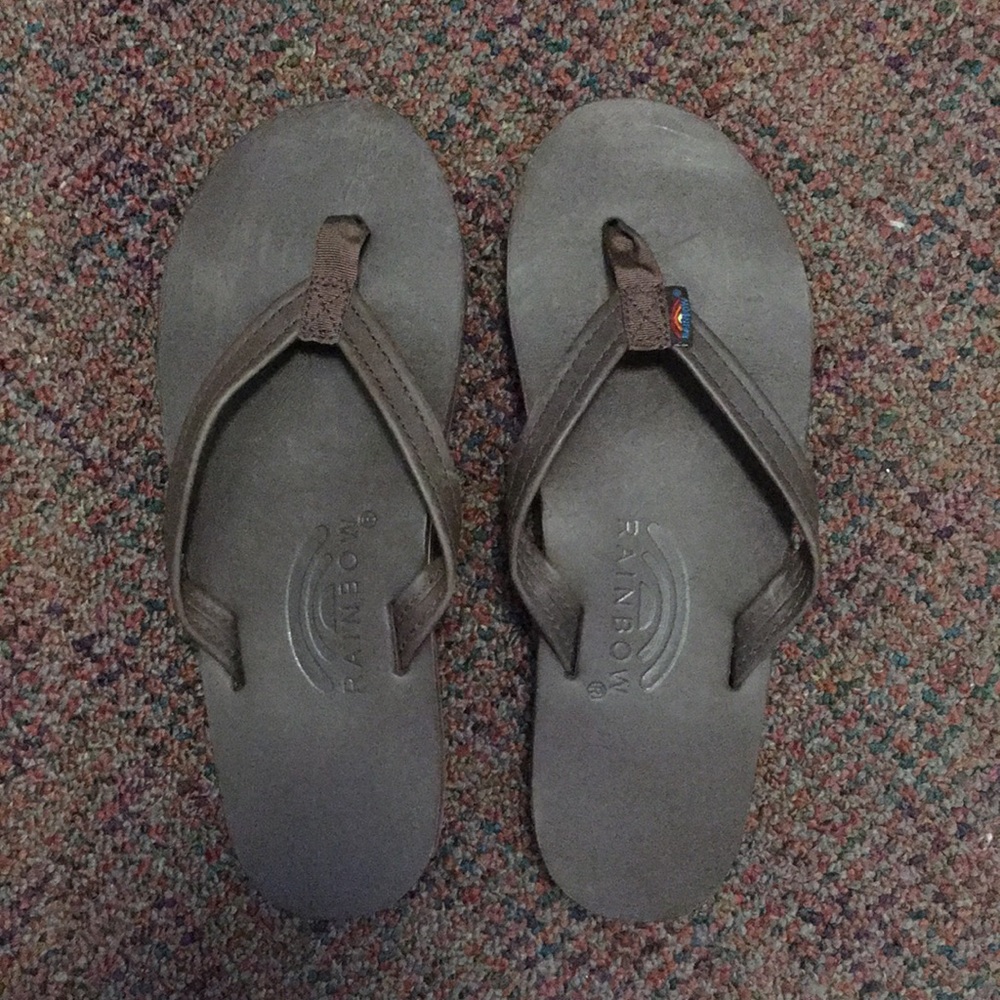 Rainbow flip flops